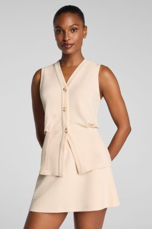 SPANX AirEssentials? French Rib Button-Down Vest | Toasted Coconut