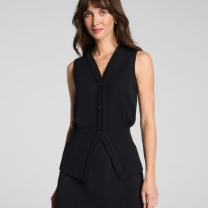 SPANX AirEssentials? French Rib Button-Down Vest | Very Black