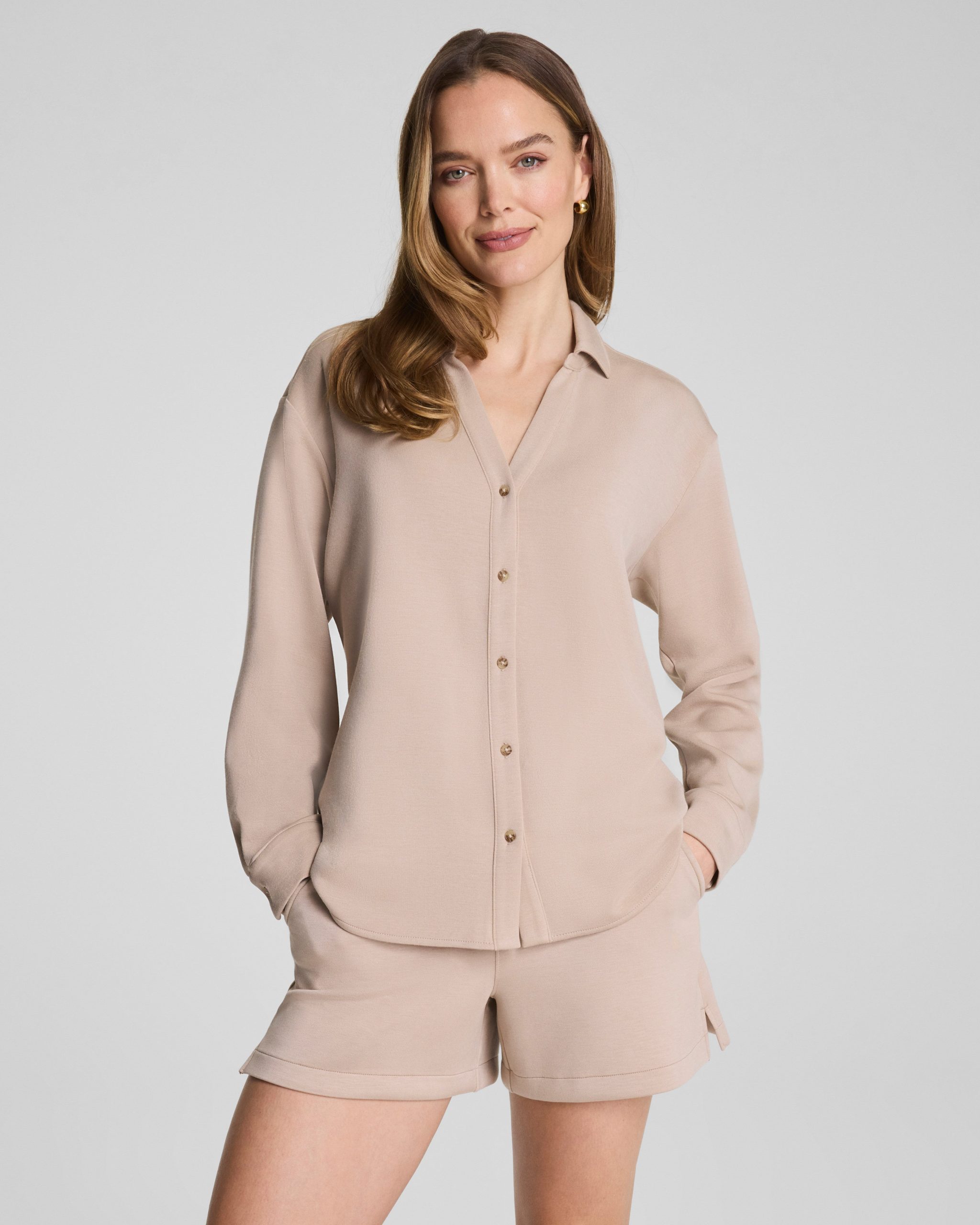 SPANX? AirEssentials? Oversized Button Down | Dune