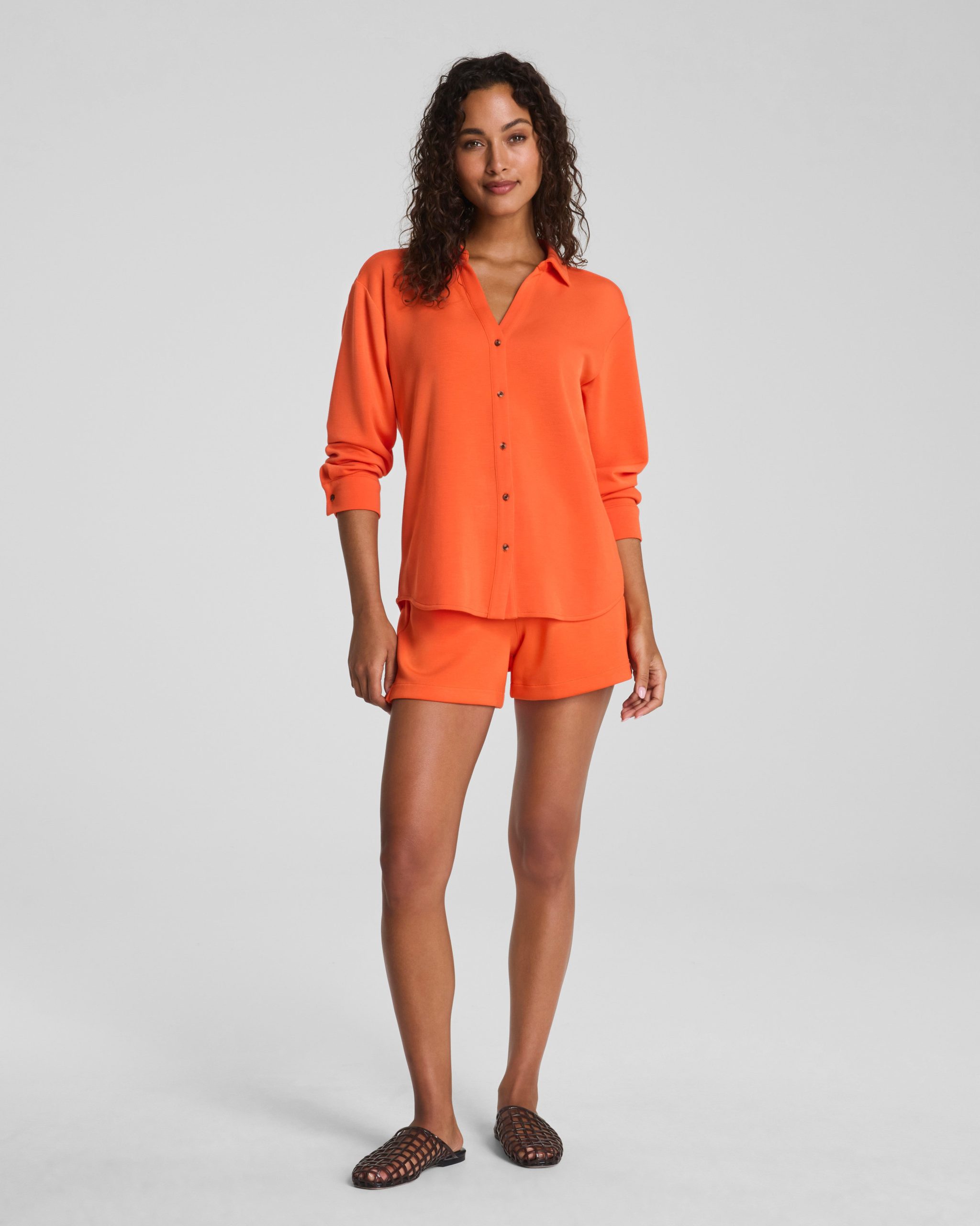 SPANX? AirEssentials? Oversized Button Down | Sunset Coral - Image 4
