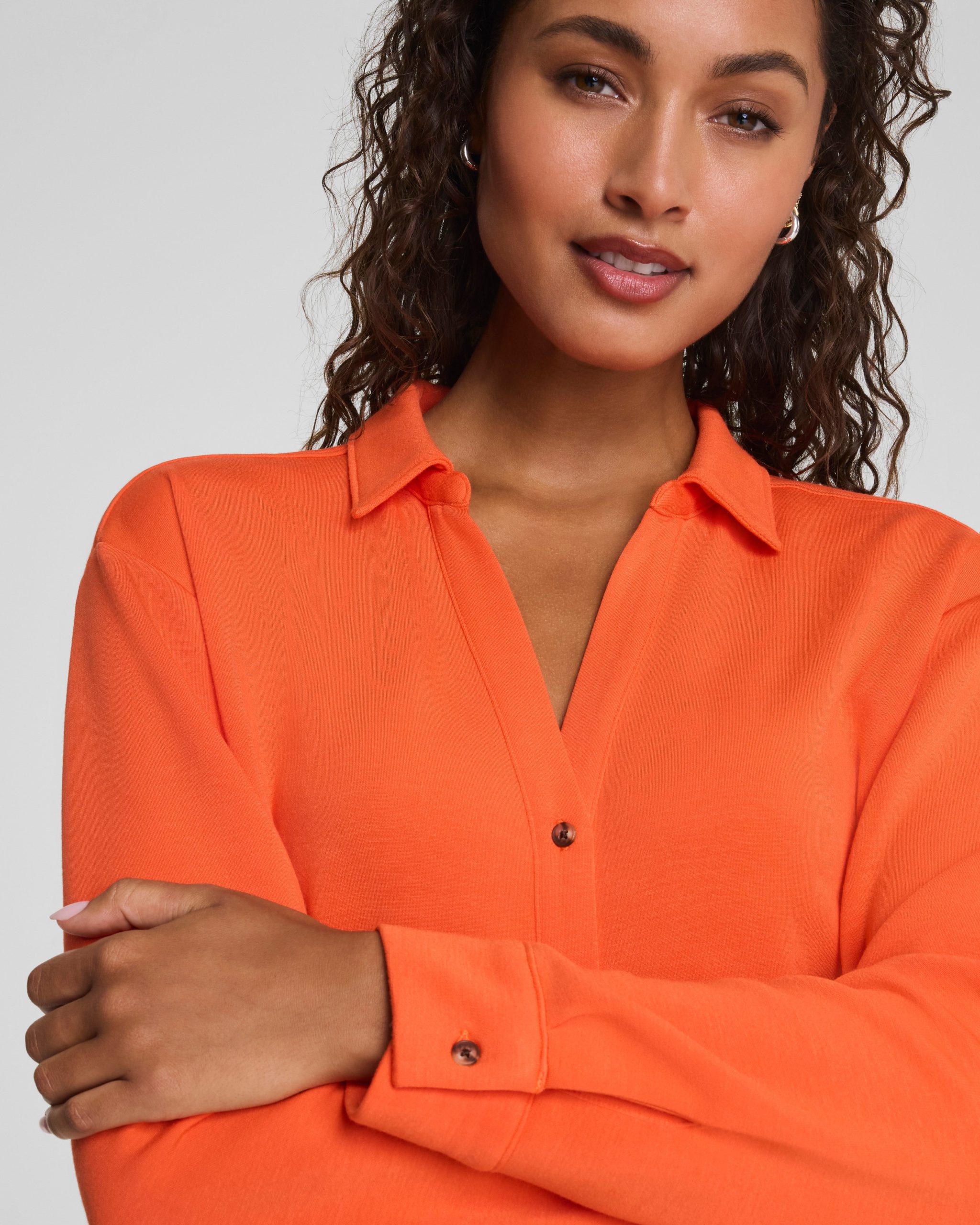 SPANX? AirEssentials? Oversized Button Down | Sunset Coral - Image 3
