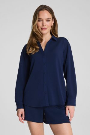 SPANX? AirEssentials? Oversized Button Down | Timeless Navy