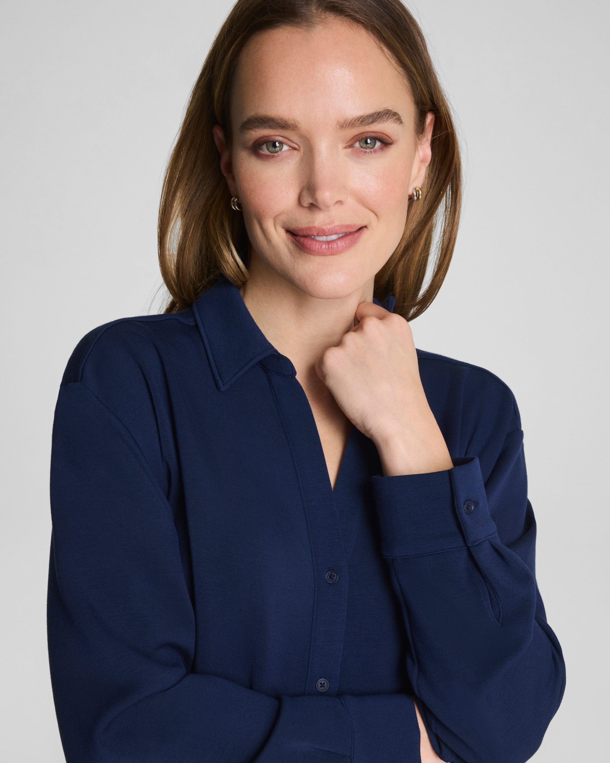 SPANX? AirEssentials? Oversized Button Down | Timeless Navy - Image 3