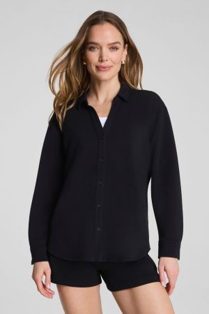 SPANX? AirEssentials? Oversized Button Down | Very Black