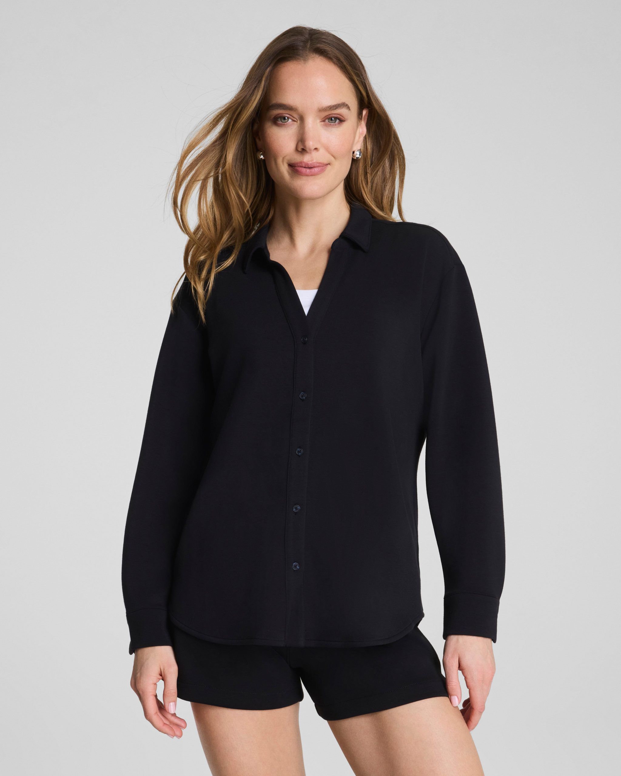SPANX? AirEssentials? Oversized Button Down | Very Black