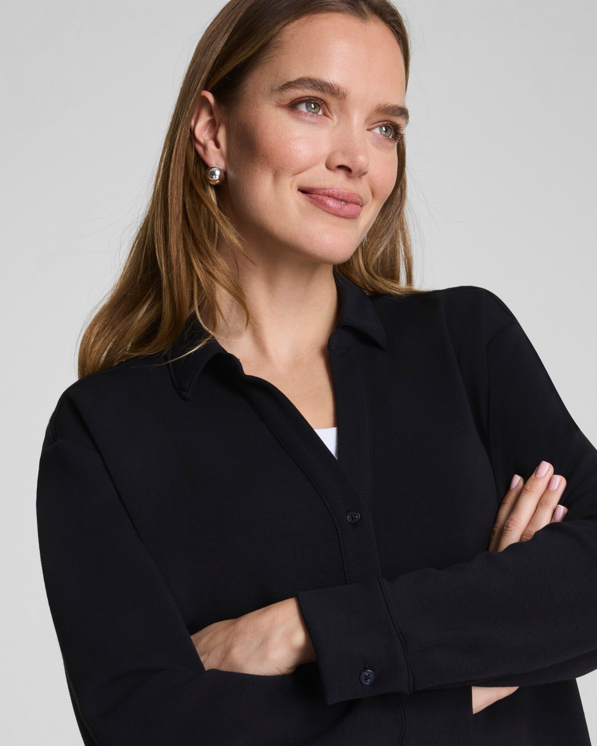 SPANX? AirEssentials? Oversized Button Down | Very Black - Image 3