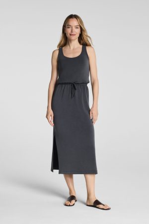 SPANX AirEssentials® Sandwashed Drawstring Maxi Tank Dress | Graphite