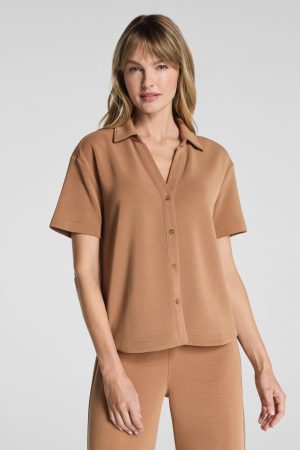 SPANX AirEssentials® Sandwashed Button-Down Shirt | Maplewood