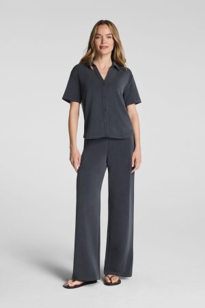SPANX AirEssentials® Sandwashed Wide Leg Pant | Graphite