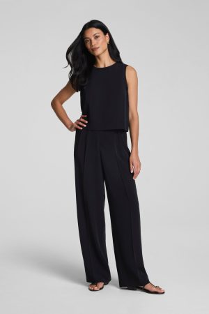 SPANX? CarryOn Pleated Wide Leg Pant | Classic Black