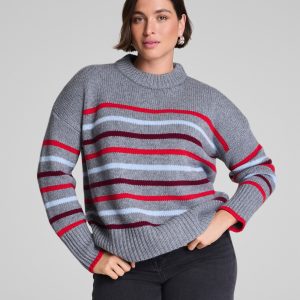 La Ligne Marin Sweater | Gray/SPANX? Red/Light Blue/Cassis