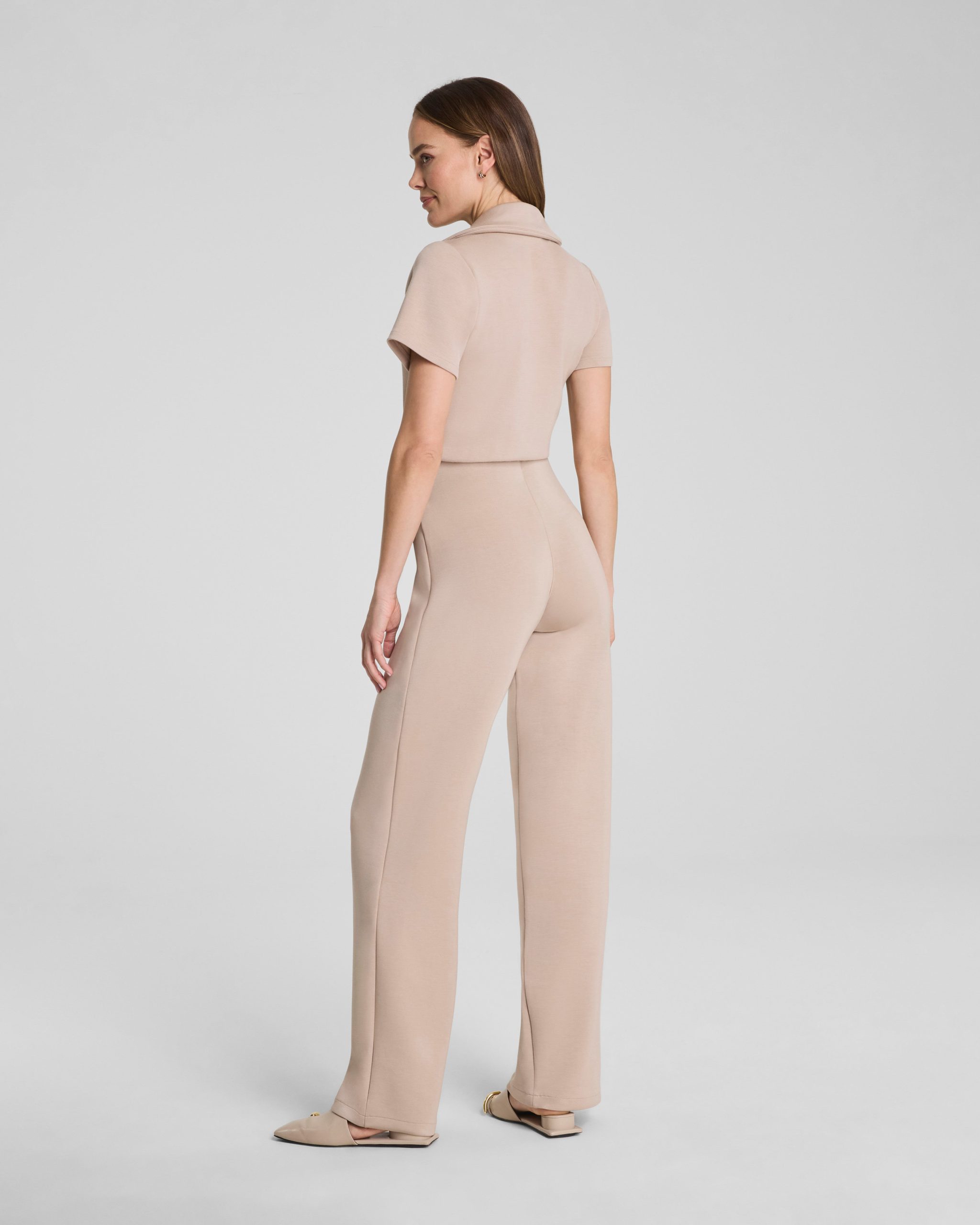 SPANX AirEssentials? Collared Tie-Waist Jumpsuit | Dune - Image 2