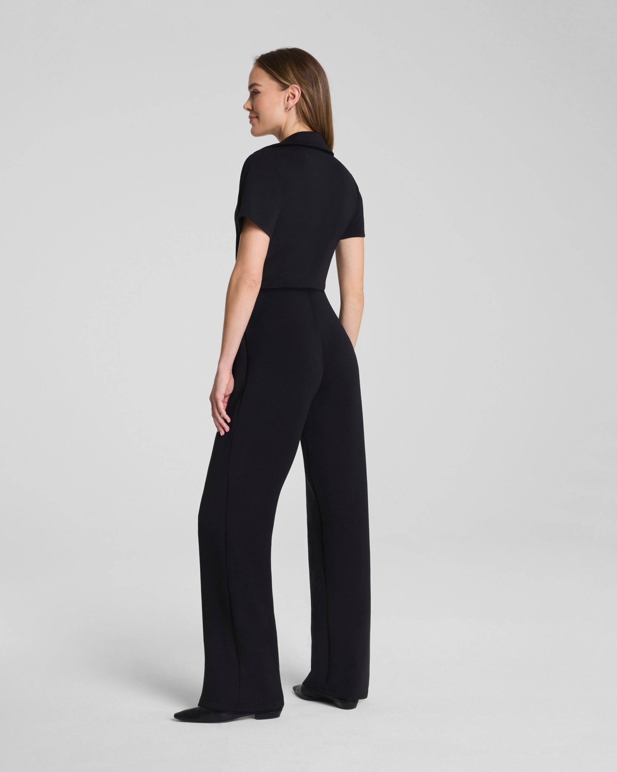 SPANX AirEssentials? Collared Tie-Waist Jumpsuit | Very Black - Image 2
