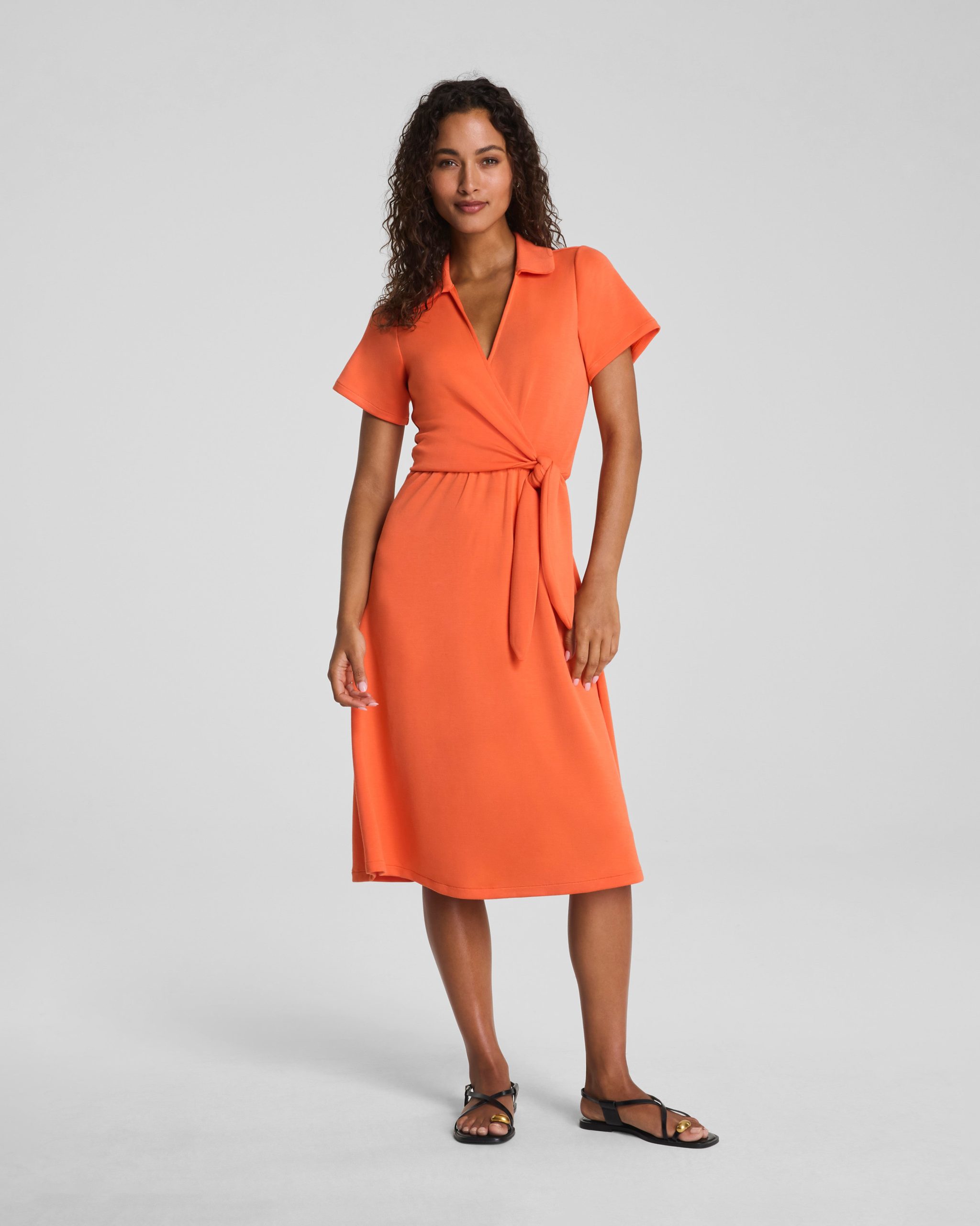 SPANX AirEssentials? Collared Tie-Waist Midi Dress - Image 4
