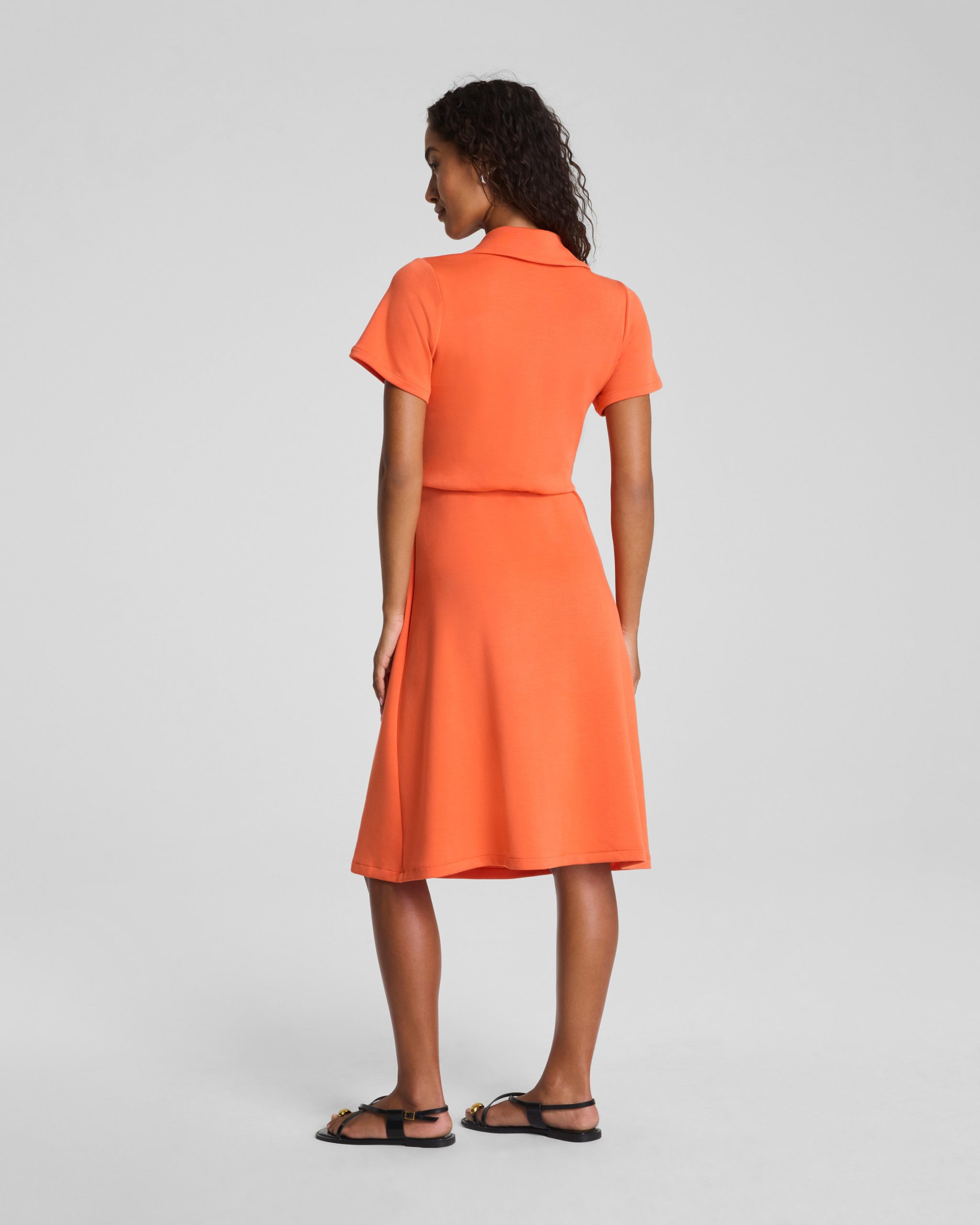 SPANX AirEssentials? Collared Tie-Waist Midi Dress | Sunset Coral - Image 2