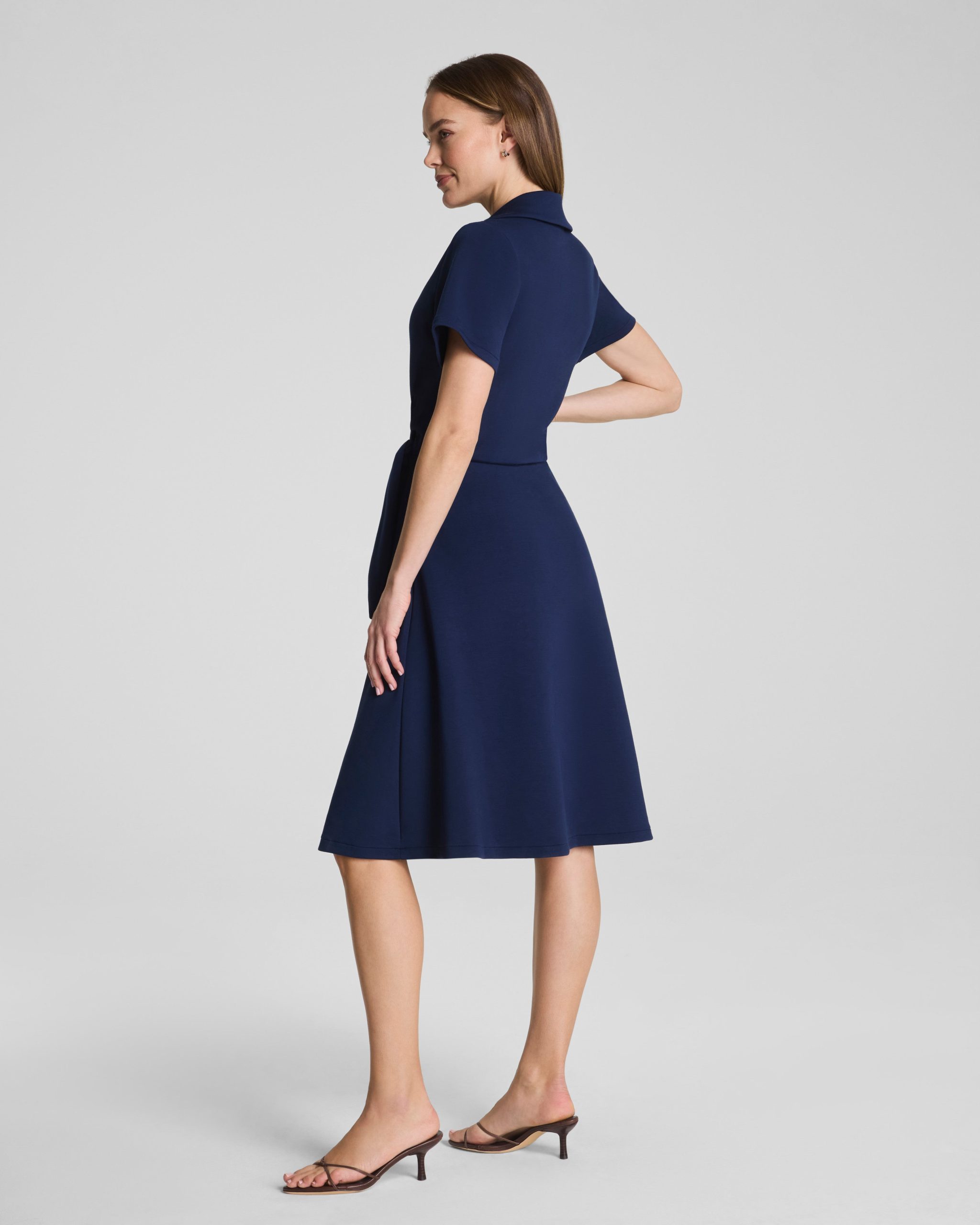 SPANX AirEssentials? Collared Tie-Waist Midi Dress | Timeless Navy - Image 2