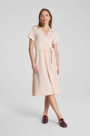 SPANX AirEssentials? Collared Tie-Waist Midi Dress