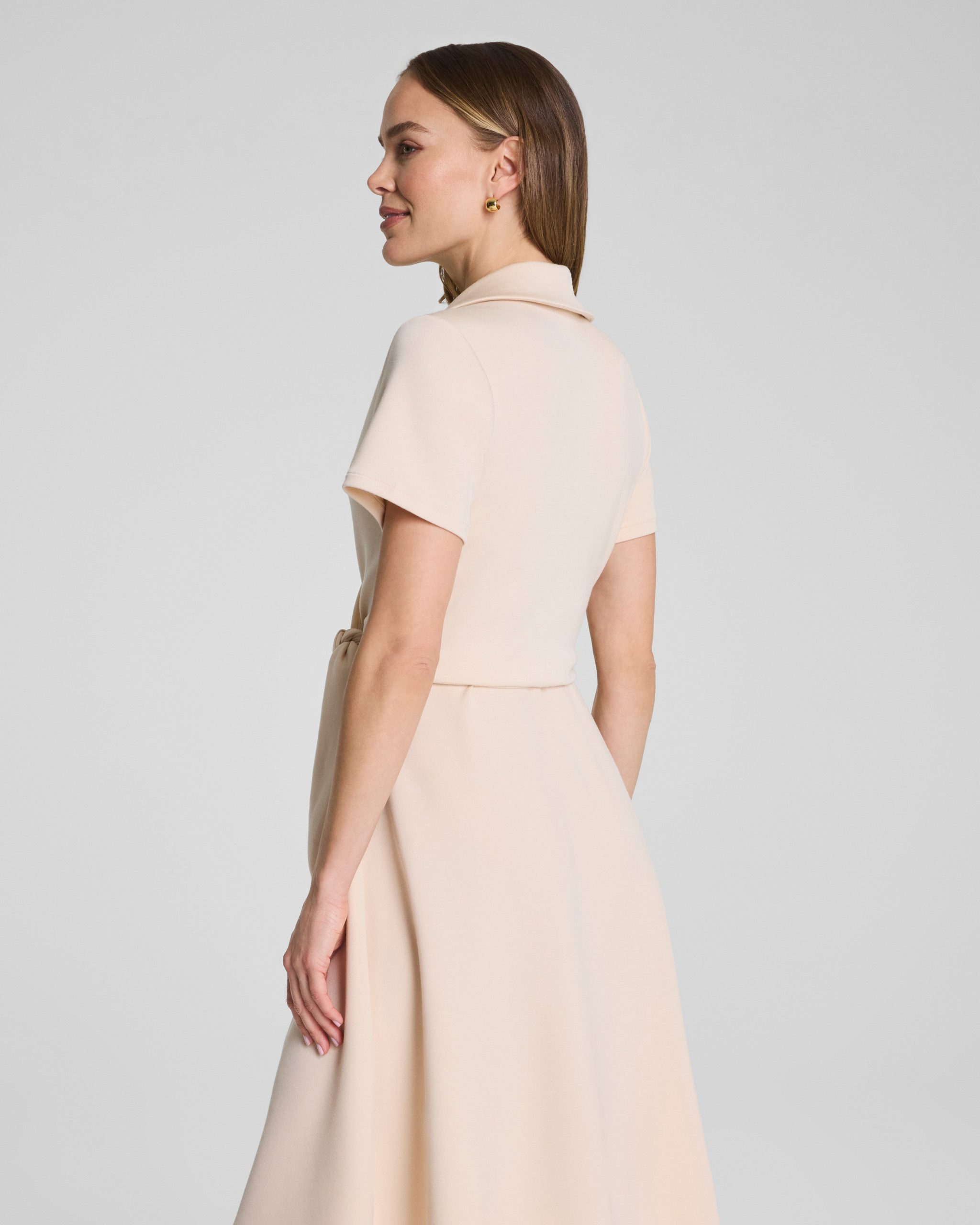 SPANX AirEssentials? Collared Tie-Waist Midi Dress | Toasted Coconut - Image 4