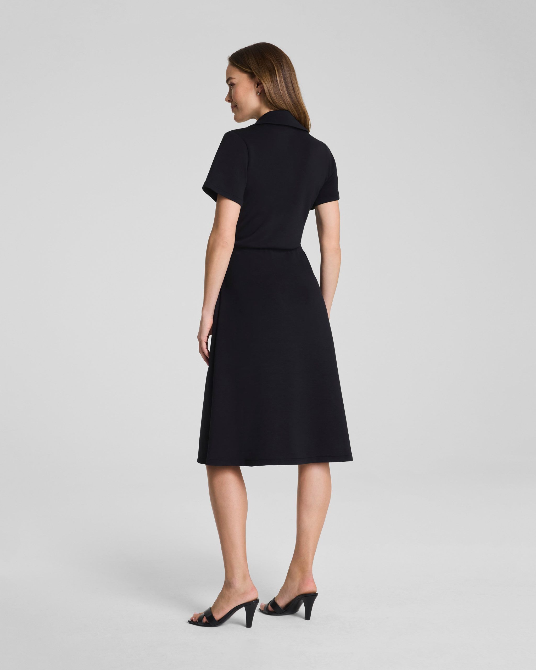 SPANX AirEssentials? Collared Tie-Waist Midi Dress | Very Black - Image 2