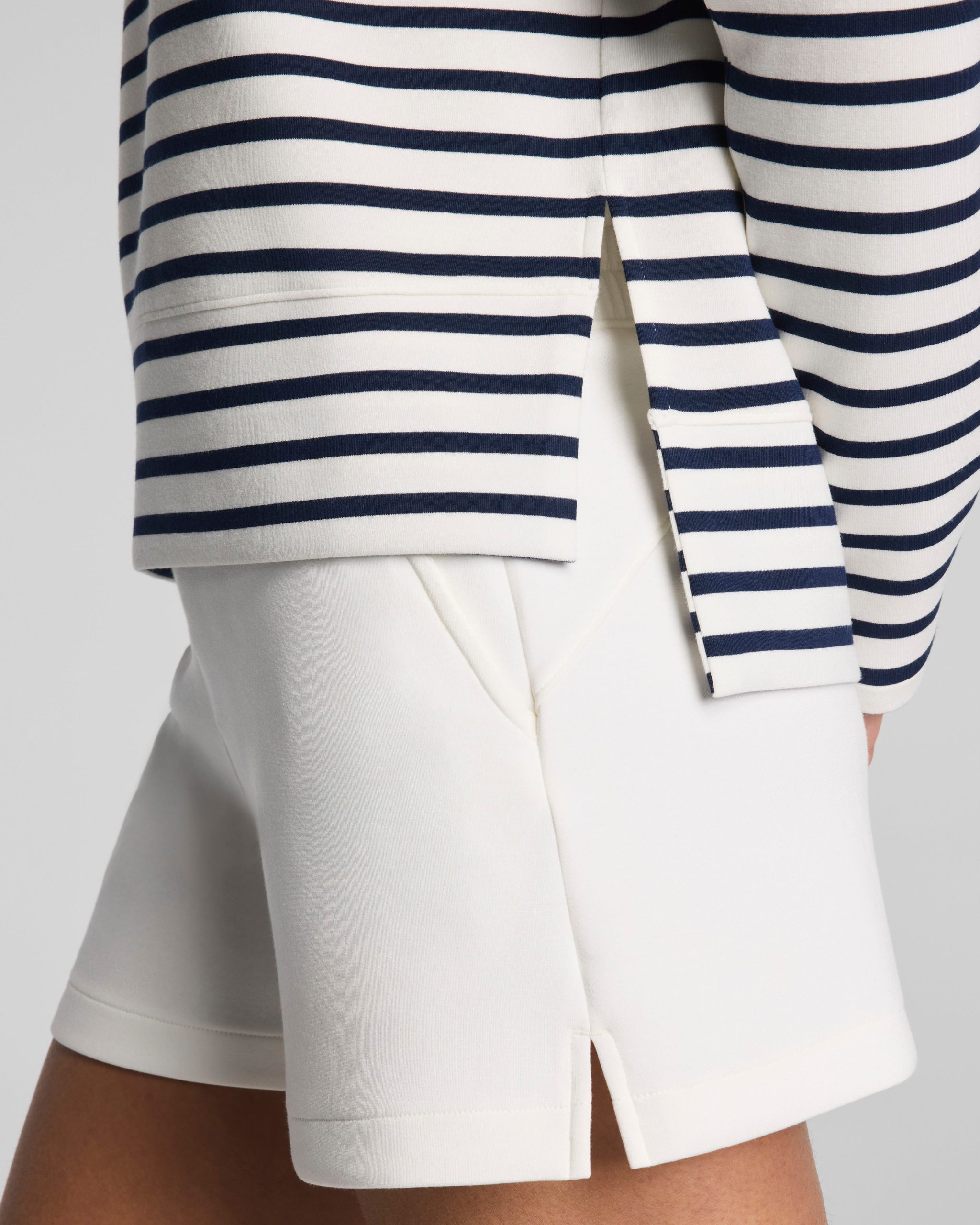 SPANX AirEssentials? Crewneck Long Sleeve Top | Powder/Timeless Navy Stripe - Image 3