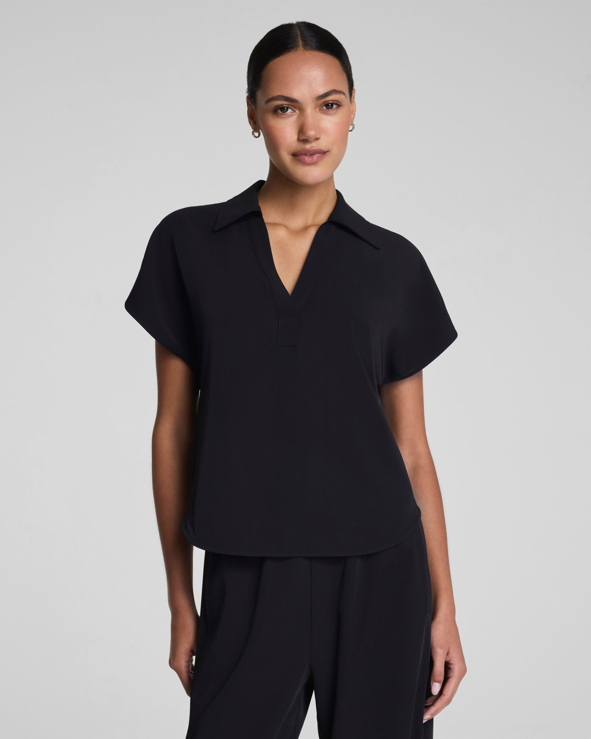 SPANX? CarryOn Collared Tee | Classic Black