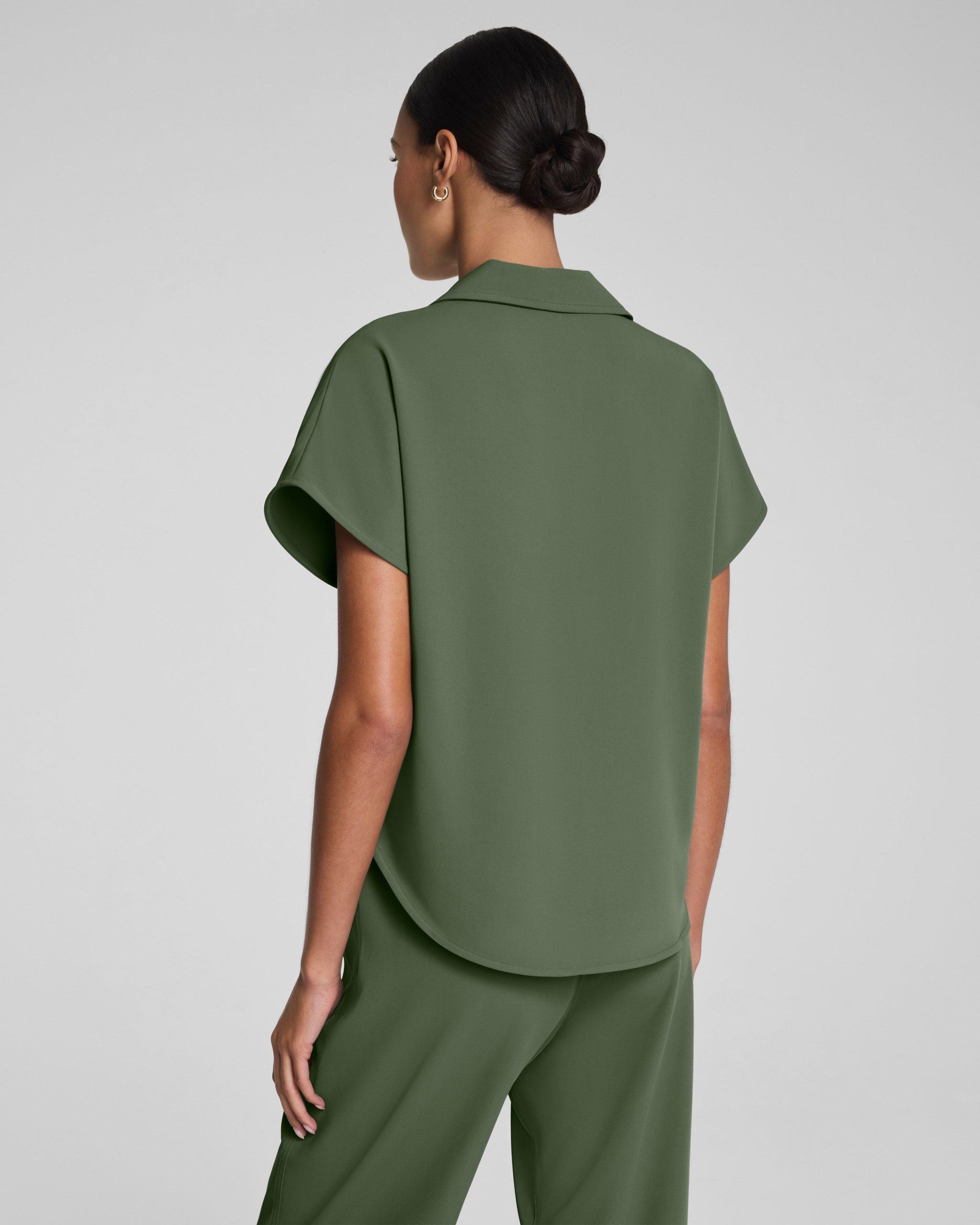 SPANX? CarryOn Collared Tee | Eucalyptus - Image 2