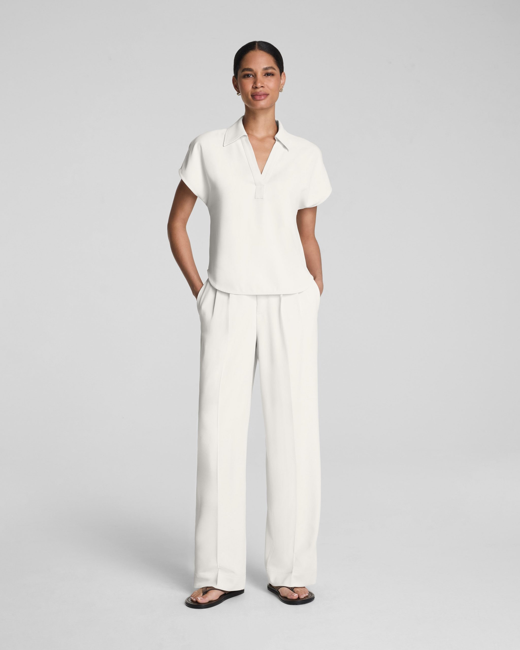 SPANX? CarryOn Collared Tee | Ivory - Image 3