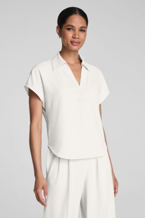 SPANX? CarryOn Collared Tee | Ivory