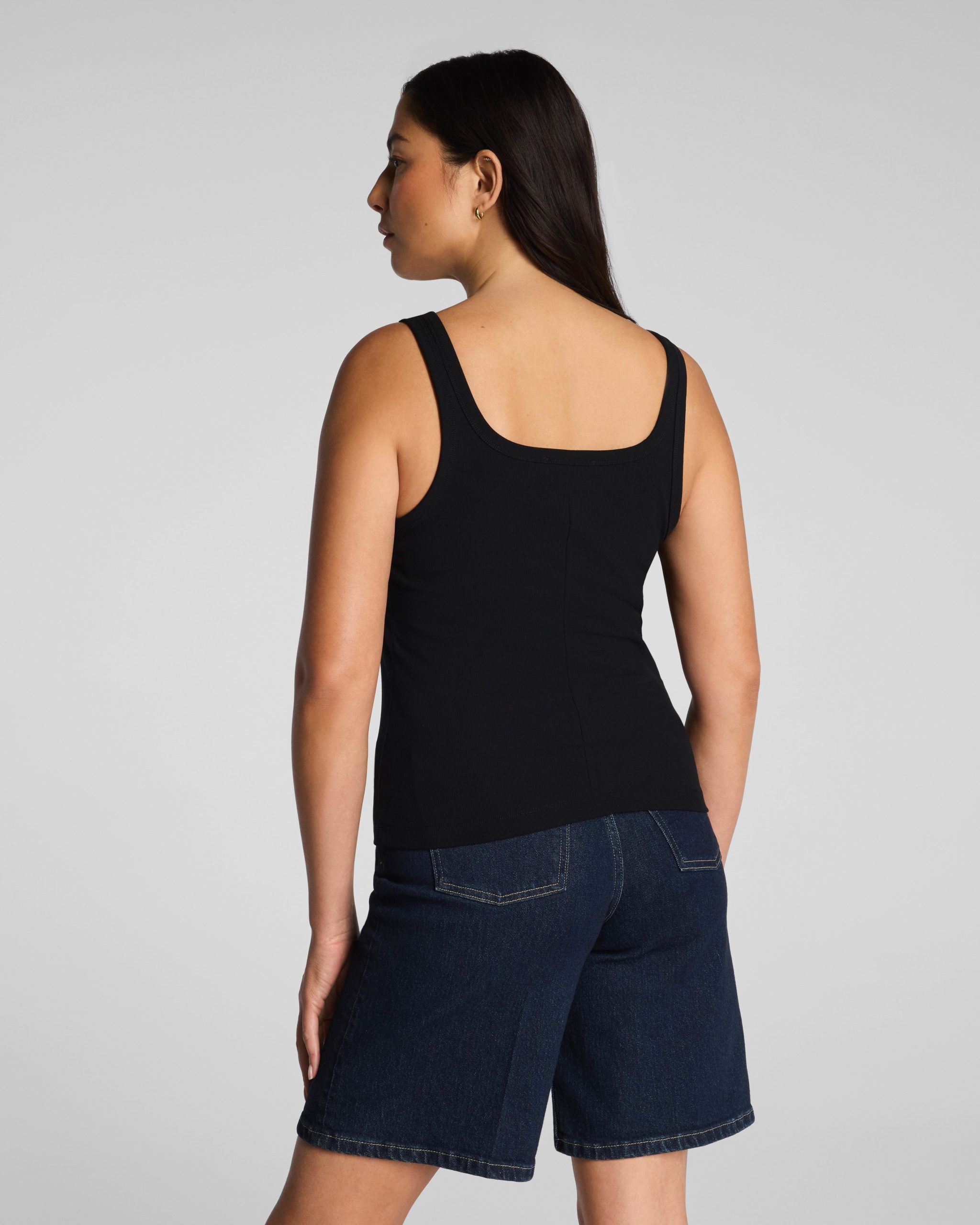 SPANX? Ribbed Knit Scoop Neck Tank | Classic Black - Image 2