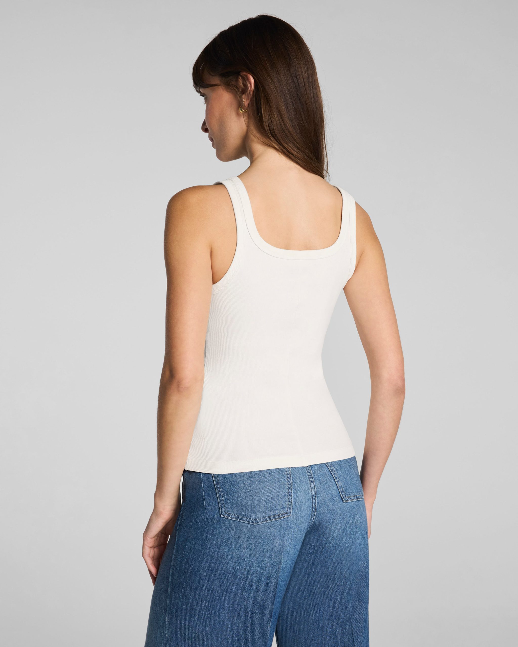 SPANX® Ribbed Knit Scoop Neck Tank | Ivory - Image 2