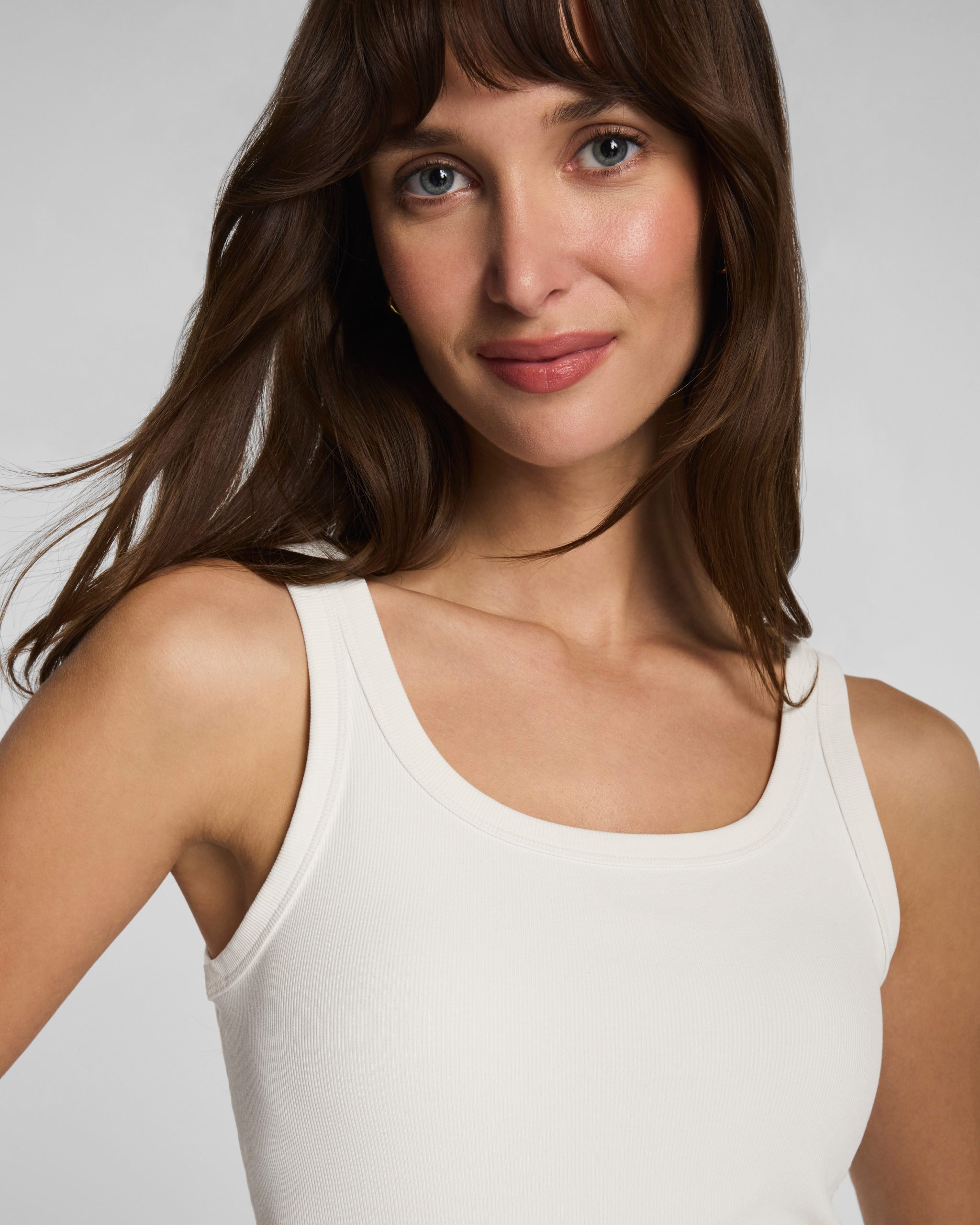SPANX® Ribbed Knit Scoop Neck Tank | Ivory - Image 3