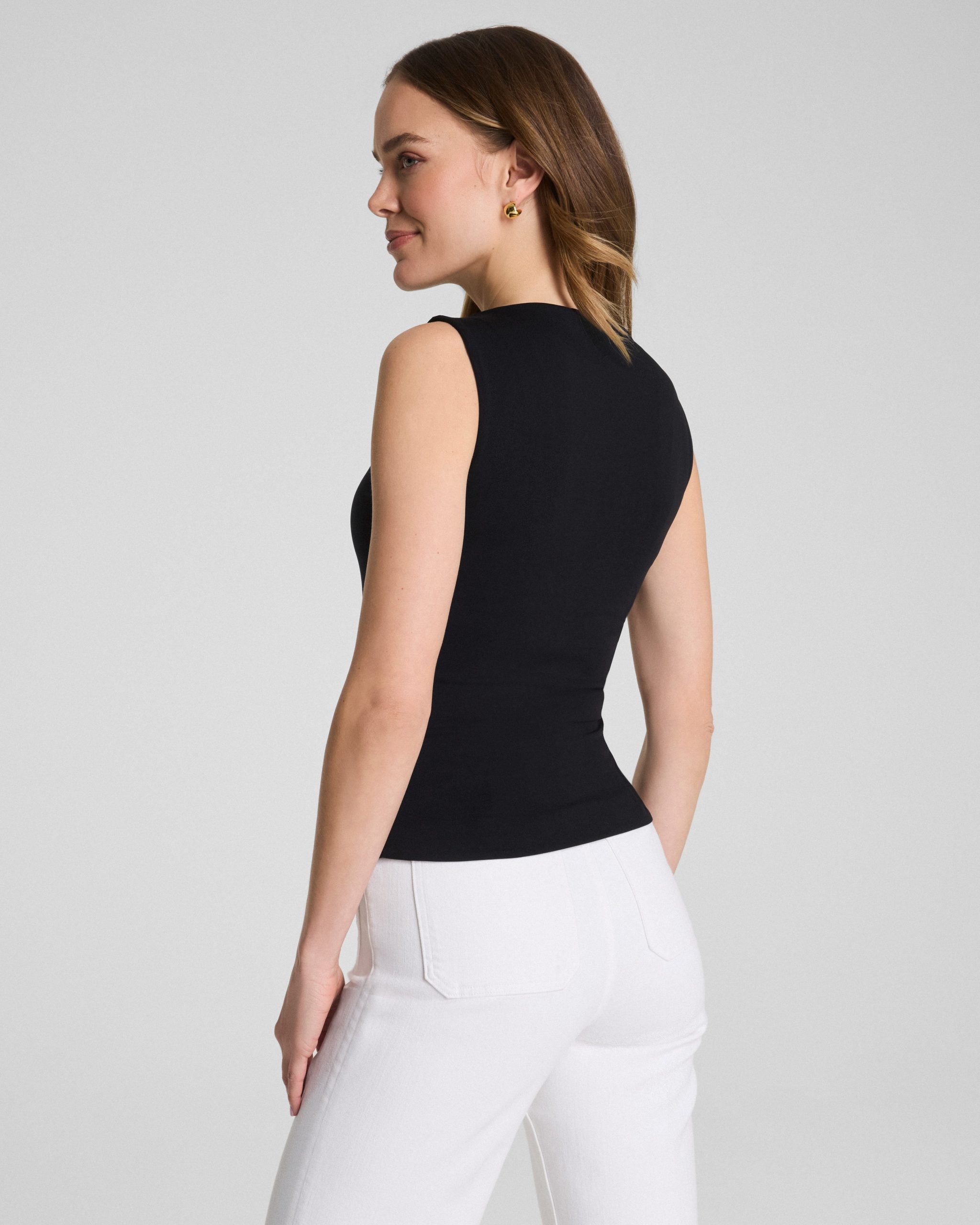 SPANXsmooth? Jersey High Neck Tank | Classic Black - Image 2