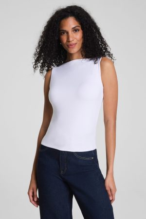 SPANXsmooth? Jersey High Neck Tank | Classic White