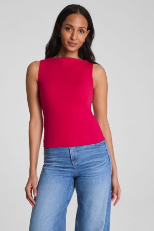 SPANXsmooth? Jersey High Neck Tank | Fuchsia