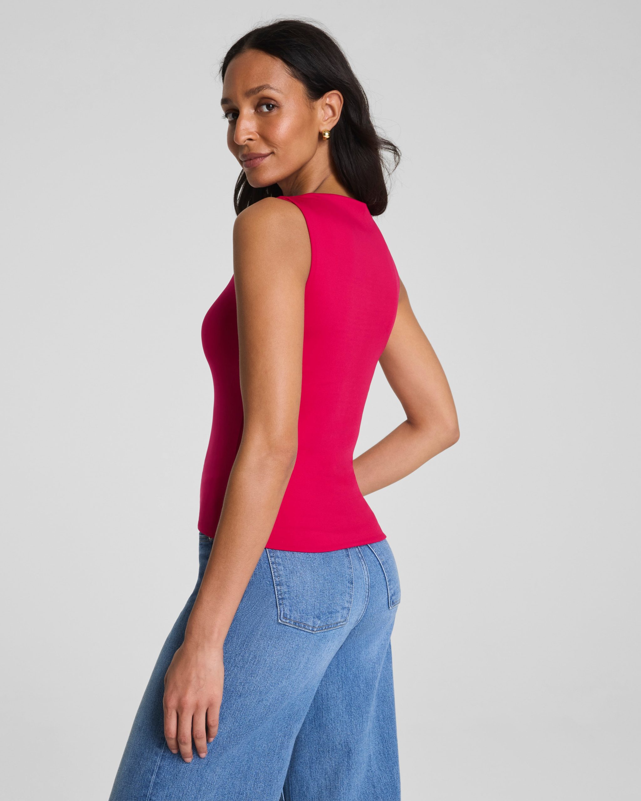 SPANXsmooth? Jersey High Neck Tank | Fuchsia - Image 2