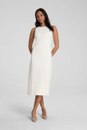 SPANX? Ponte Sleeveless A-Line Midi Dress | Ivory