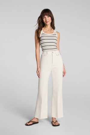 SPANXsupersmooth? Stretch Twill Cropped Easy Flare Pant | Ivory