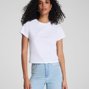 karla welch for SPANX? Cropped 70s Tee | Classic White