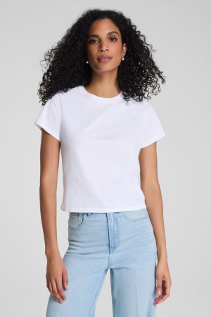 karla welch for SPANX? Cropped 70s Tee | Classic White