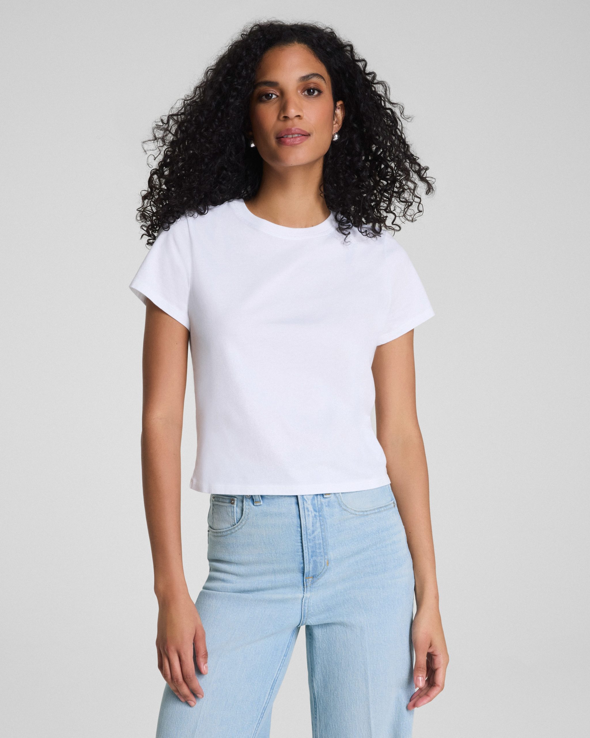 karla welch for SPANX? Cropped 70s Tee | Classic White