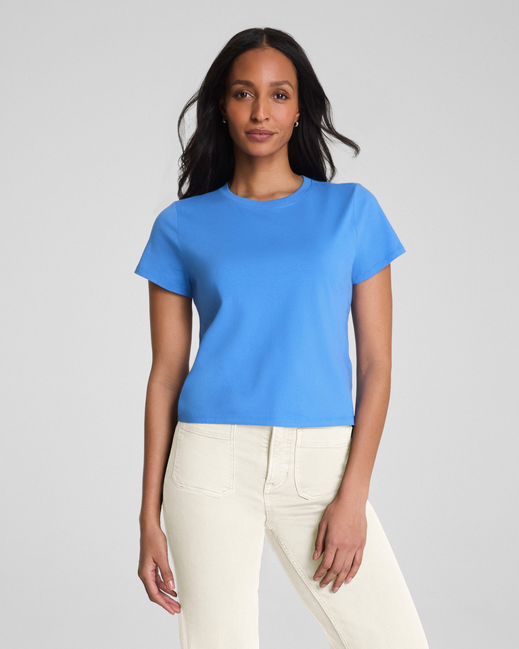 karla welch for SPANX? Cropped 70s Tee | French Blue