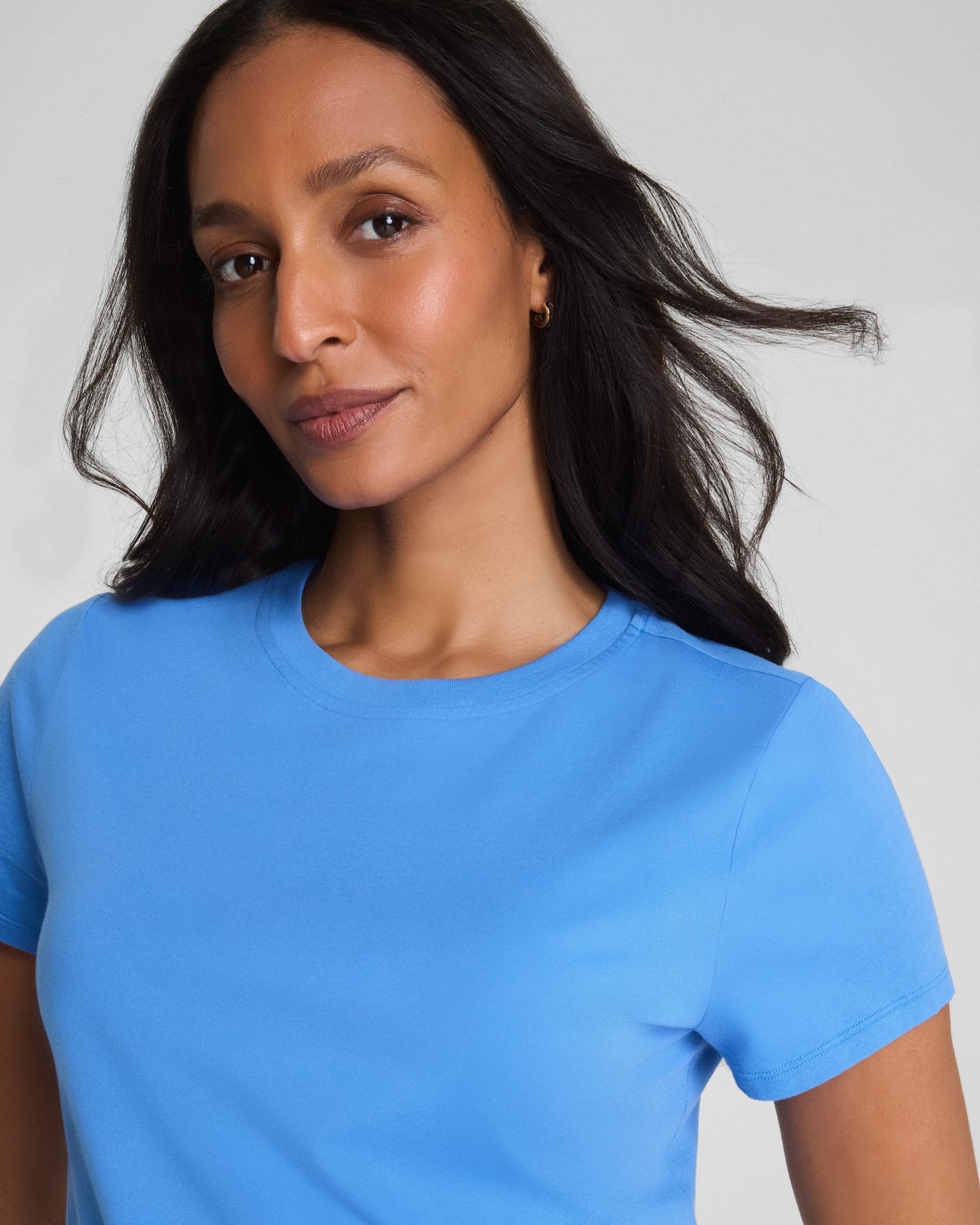 karla welch for SPANX? Cropped 70s Tee | French Blue - Image 3