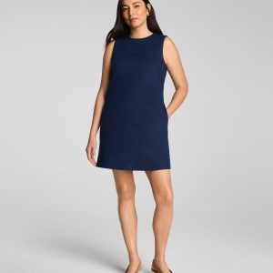 SPANX? EasyBreezy Cotton Linen Mini Dress | Timeless Navy