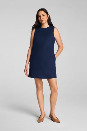 SPANX? EasyBreezy Cotton Linen Mini Dress | Timeless Navy
