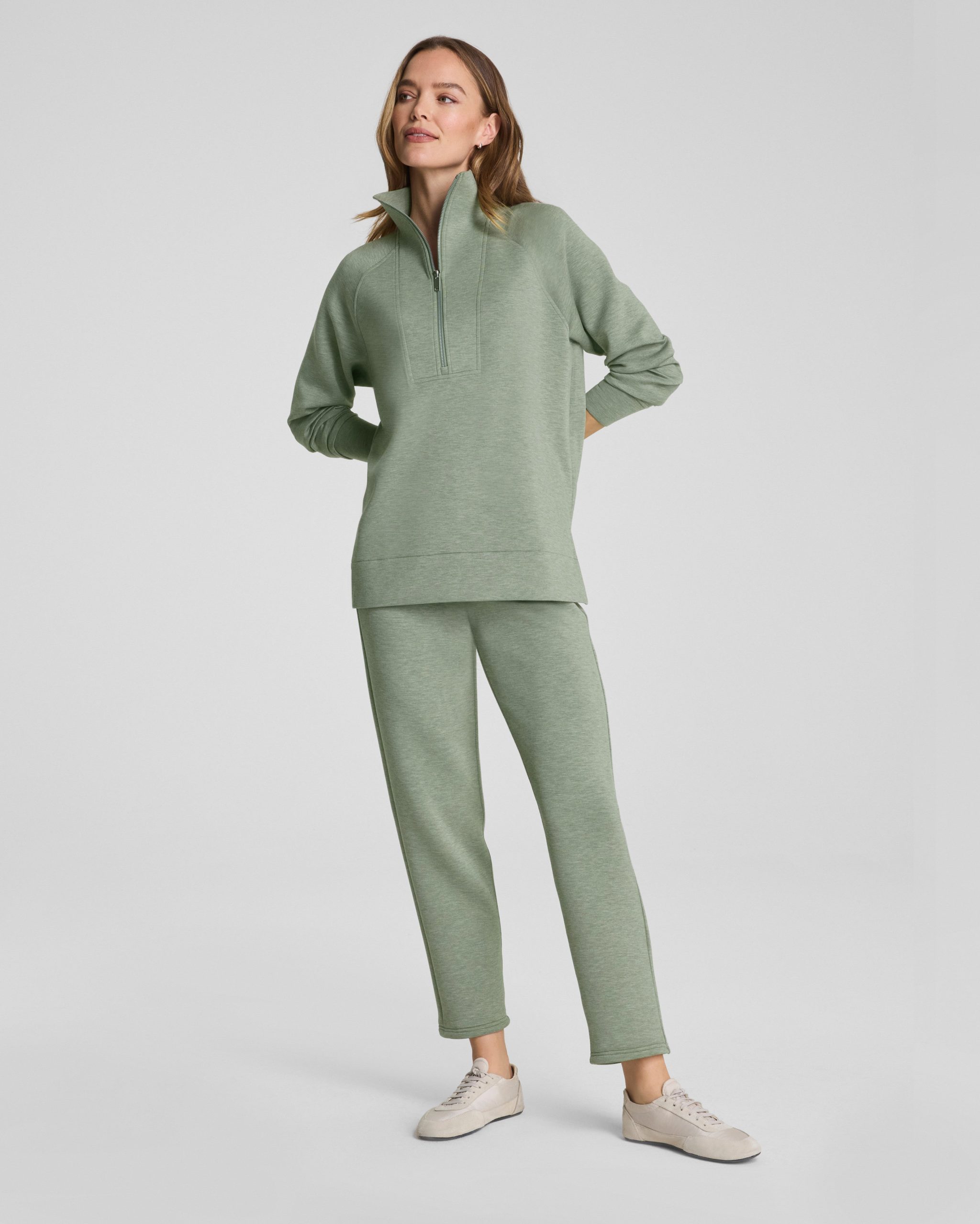 SPANX AirEssentials? Half Zip Tunic | Sage Brush Heather - Image 5