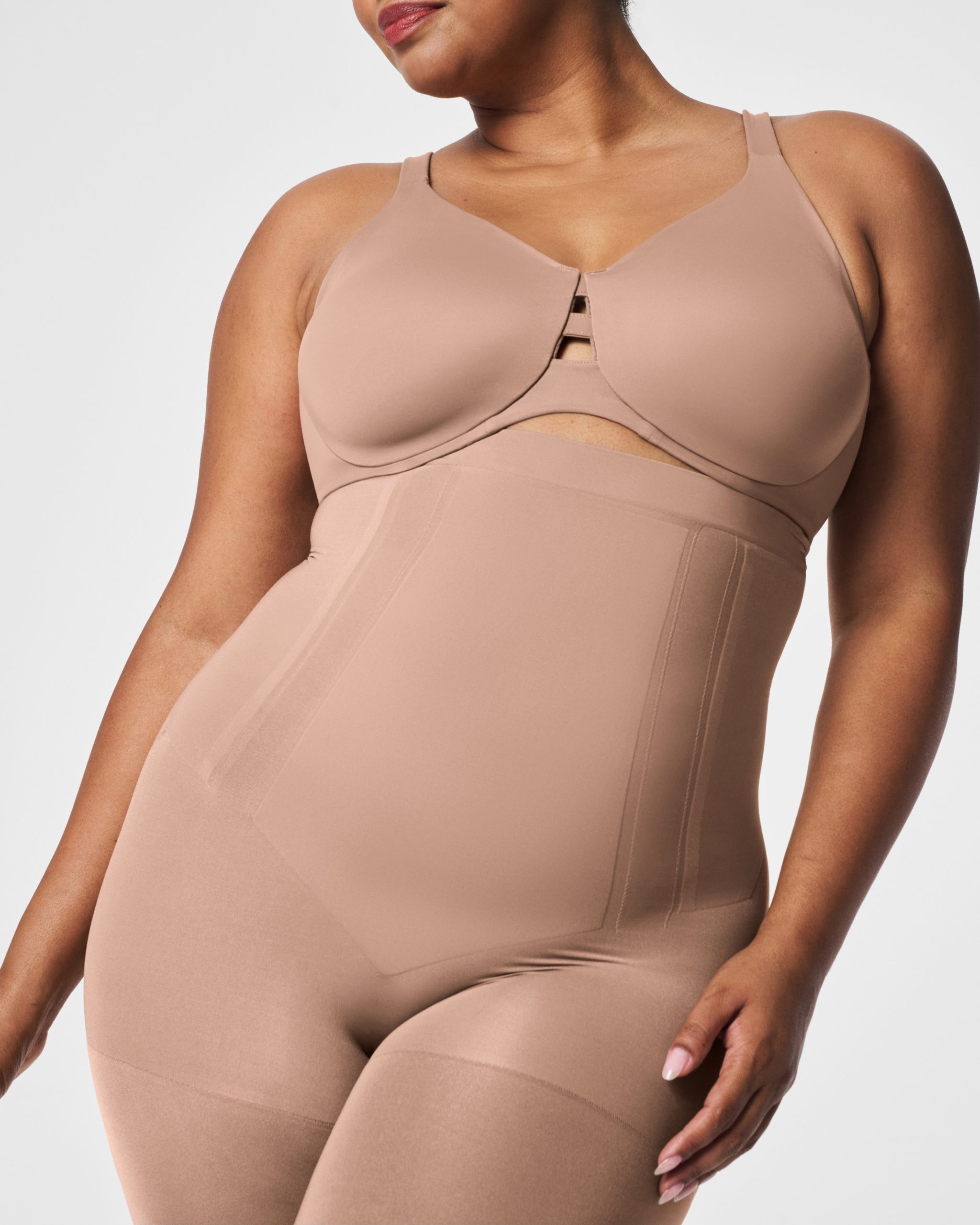 SPANXsculpt? OnCore High-Waisted Mid-Thigh Short | Cafe Au Lait - Image 2