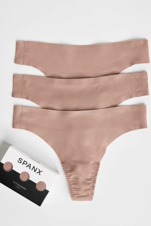 SPANXsmooth? Fit-To-You Thong 3-Pack Box | Cafe Au Lait