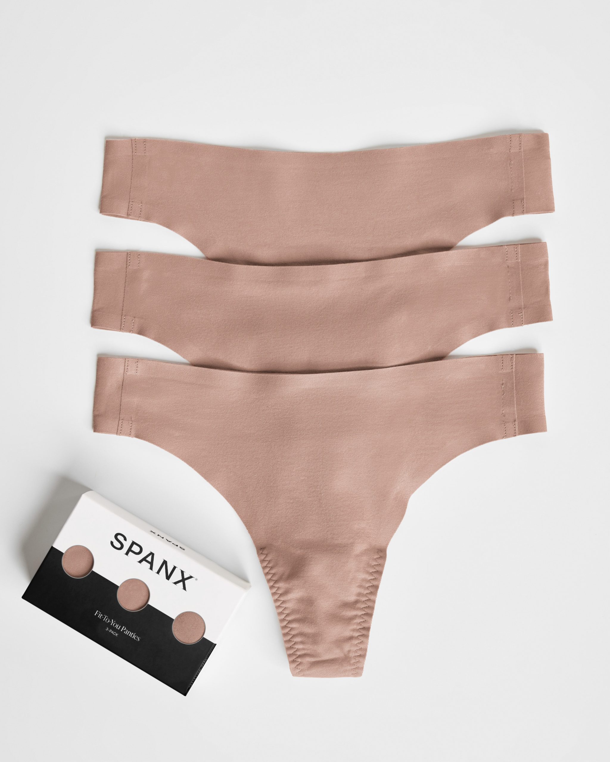 SPANXsmooth? Fit-To-You Thong 3-Pack Box | Cafe Au Lait