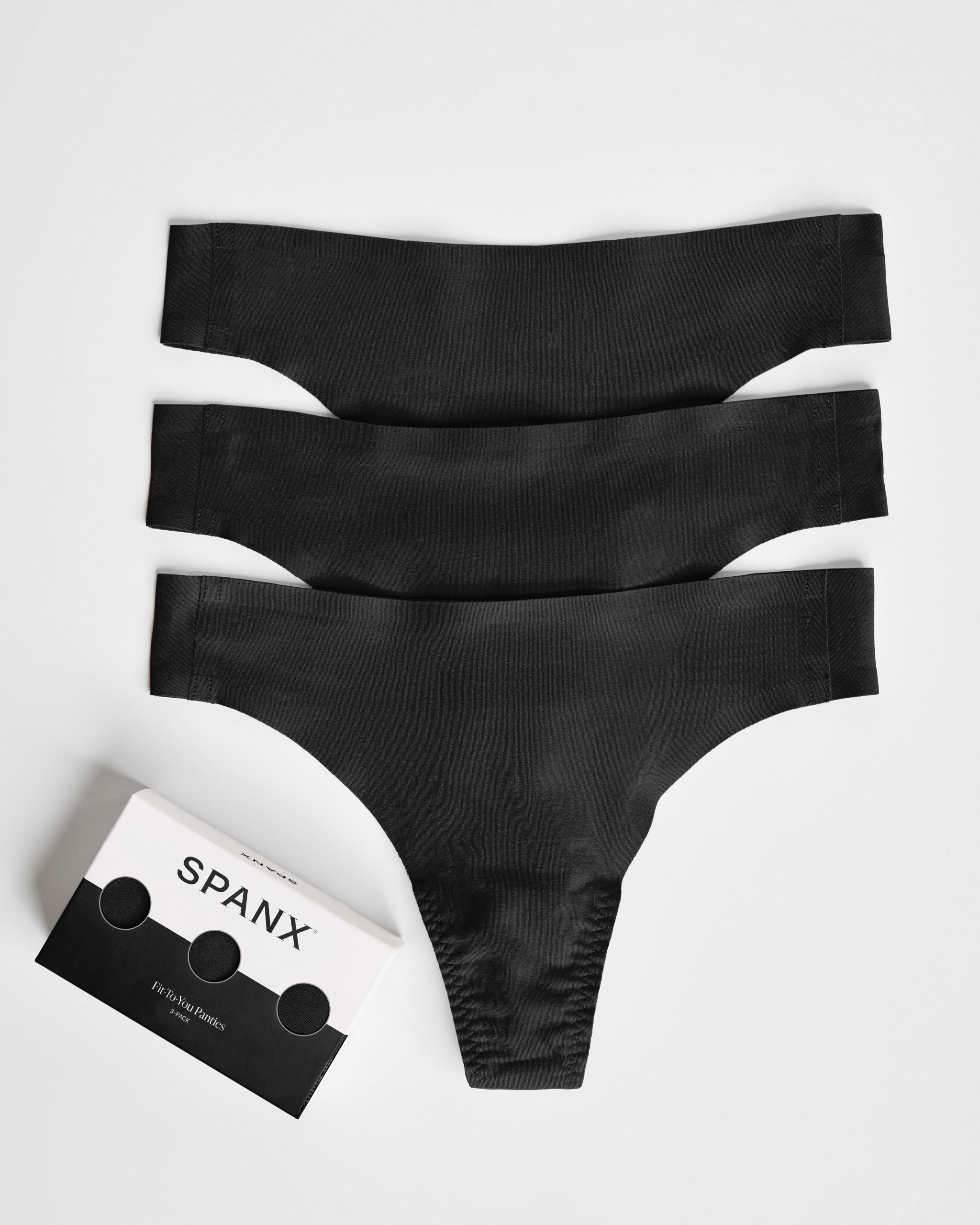 SPANXsmooth? Fit-To-You Thong 3-Pack Box | Very Black