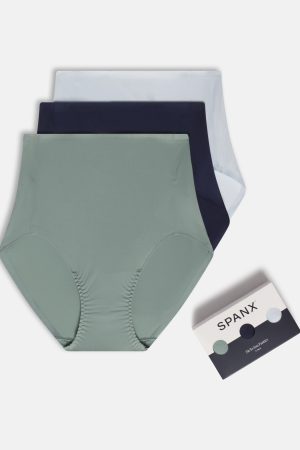 SPANXsmooth? Fit-To-You Brief 3-Pack Box | Fern/Timeless Navy/Sky